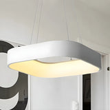 Minimalist Grey Metal Squared LED Pendant Light Image - 5