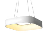 Minimalist Grey Metal Squared LED Pendant Light Image - 6