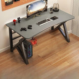 Minimalist Grey Wood Rectangular Sledge Writing Desk Image - 4