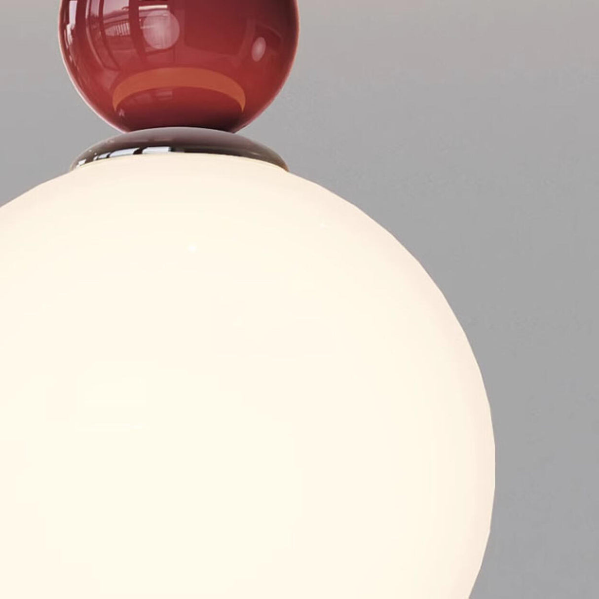 Minimalist Hallway Burgundy Globe Semi-Flush Mount Lamp Image - 10