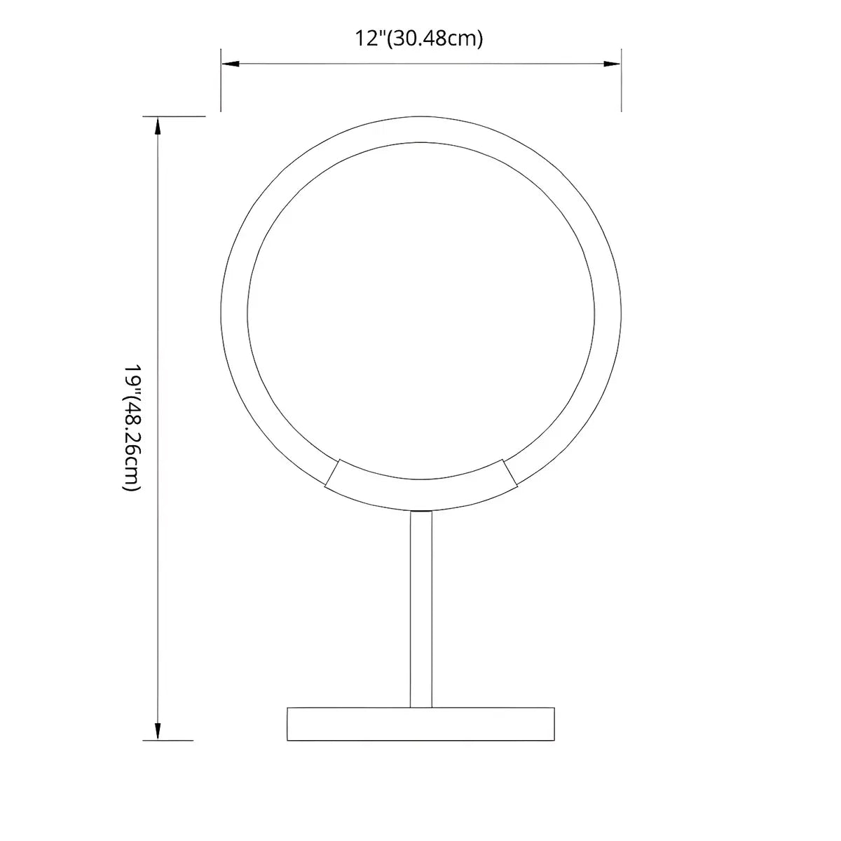 Minimalist Halo Ring Brass Base LED Bedroom Table Lamp Image - 7