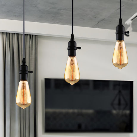 Minimalist Industrial Exposed Edison Bulb Pendant Light Image - 2