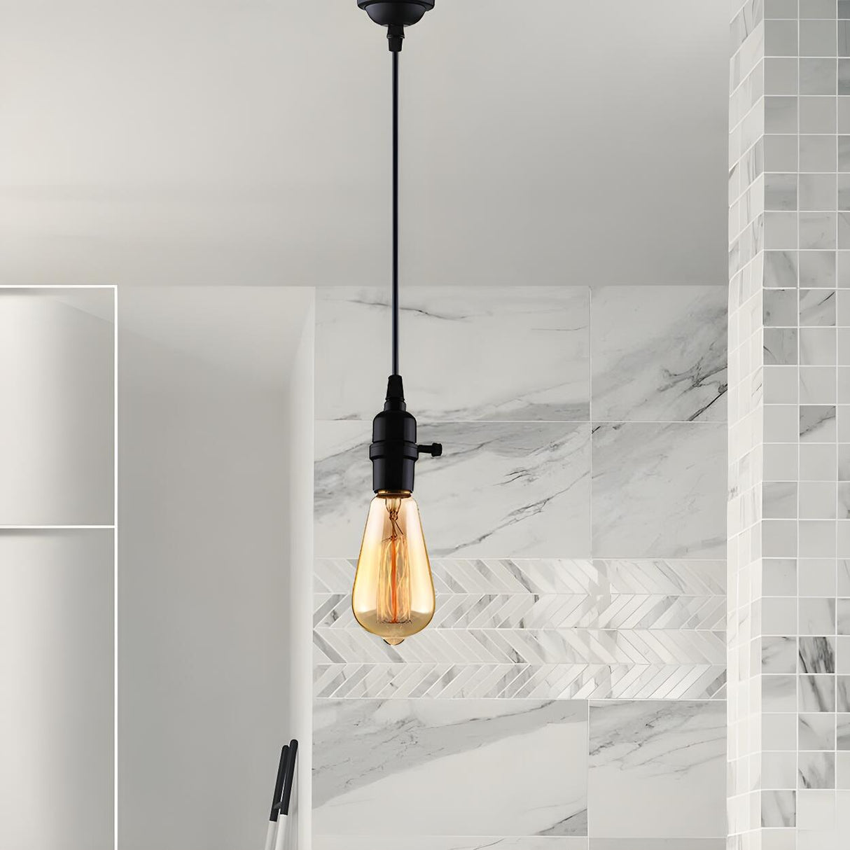 Minimalist Industrial Exposed Edison Bulb Pendant Light Image - 5