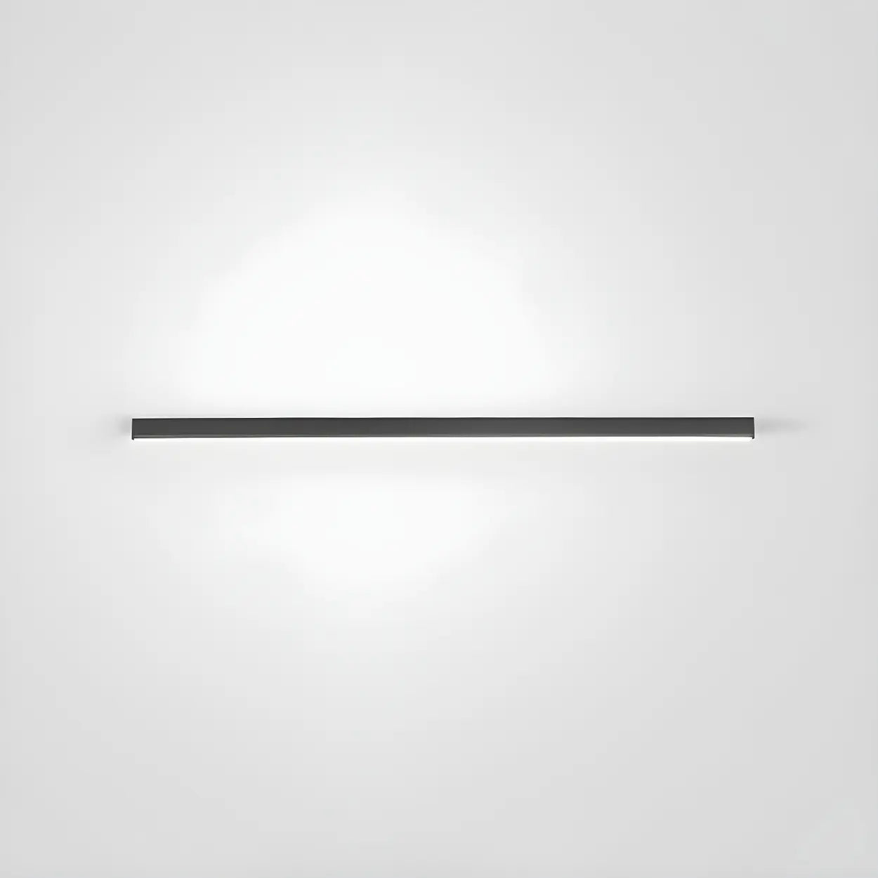 Minimalist Large Black Linear LED Flush Mount Light Image - 2