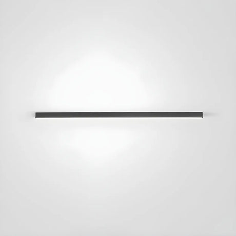 Minimalist Large Black Linear LED Flush Mount Light Image - 2