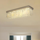 Minimalist Large Rectangle Crystal Flush Mount Light Image - 2