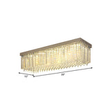 Minimalist Large Rectangle Crystal Flush Mount Light Image - 4