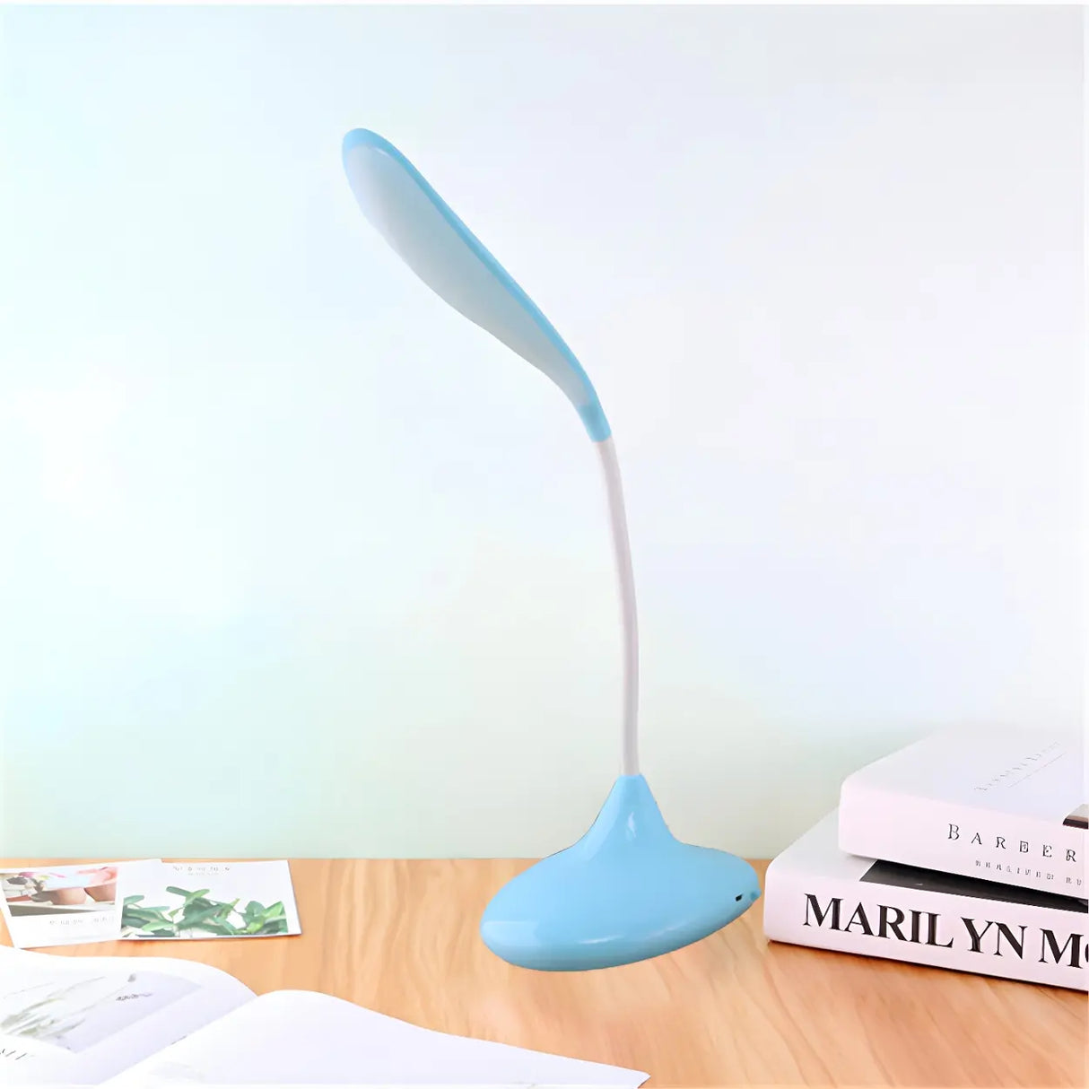 Minimalist Leaf-Shaped Adjustable LED Reading Desk Lamp Image - 3