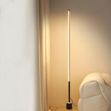 Minimalist LED Black Cylinder Metal Floor Lamp Image - 11