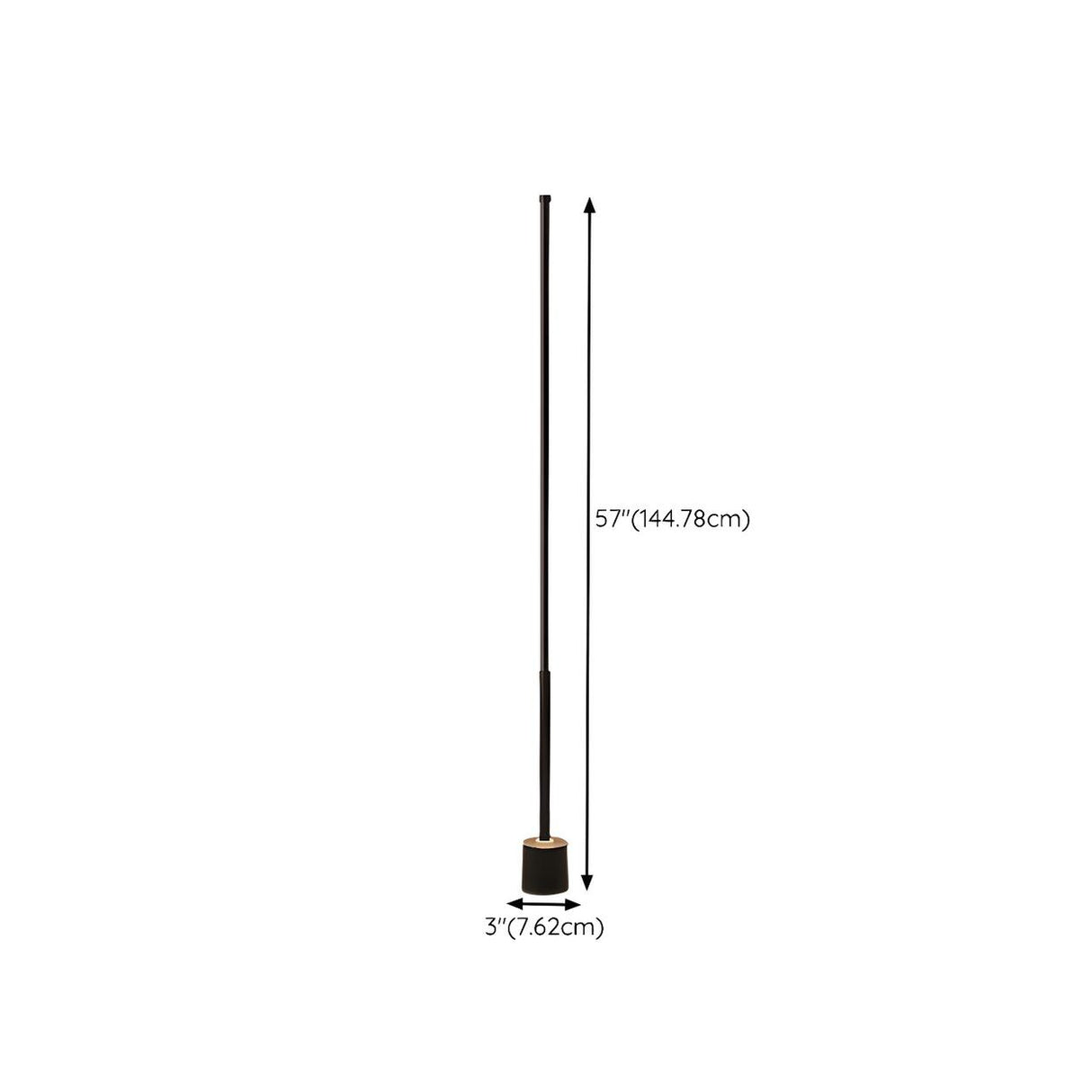 Minimalist LED Black Cylinder Metal Floor Lamp 