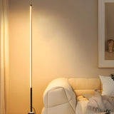 Minimalist LED Black Cylinder Metal Floor Lamp Image - 5