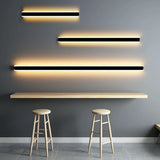 Minimalist LED Black Linear Metal Wall Light Sconce Image - 1