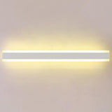 Minimalist LED Black Linear Metal Wall Light Sconce Image - 2