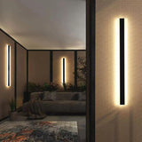 Minimalist LED Black Linear Metal Wall Light Sconce Image - 4