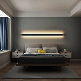 Minimalist LED Black Linear Metal Wall Light Sconce Image - 5