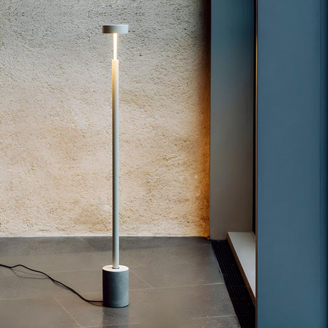 Minimalist LED Cylindrical Base Peak Floor Lamp Image - 1