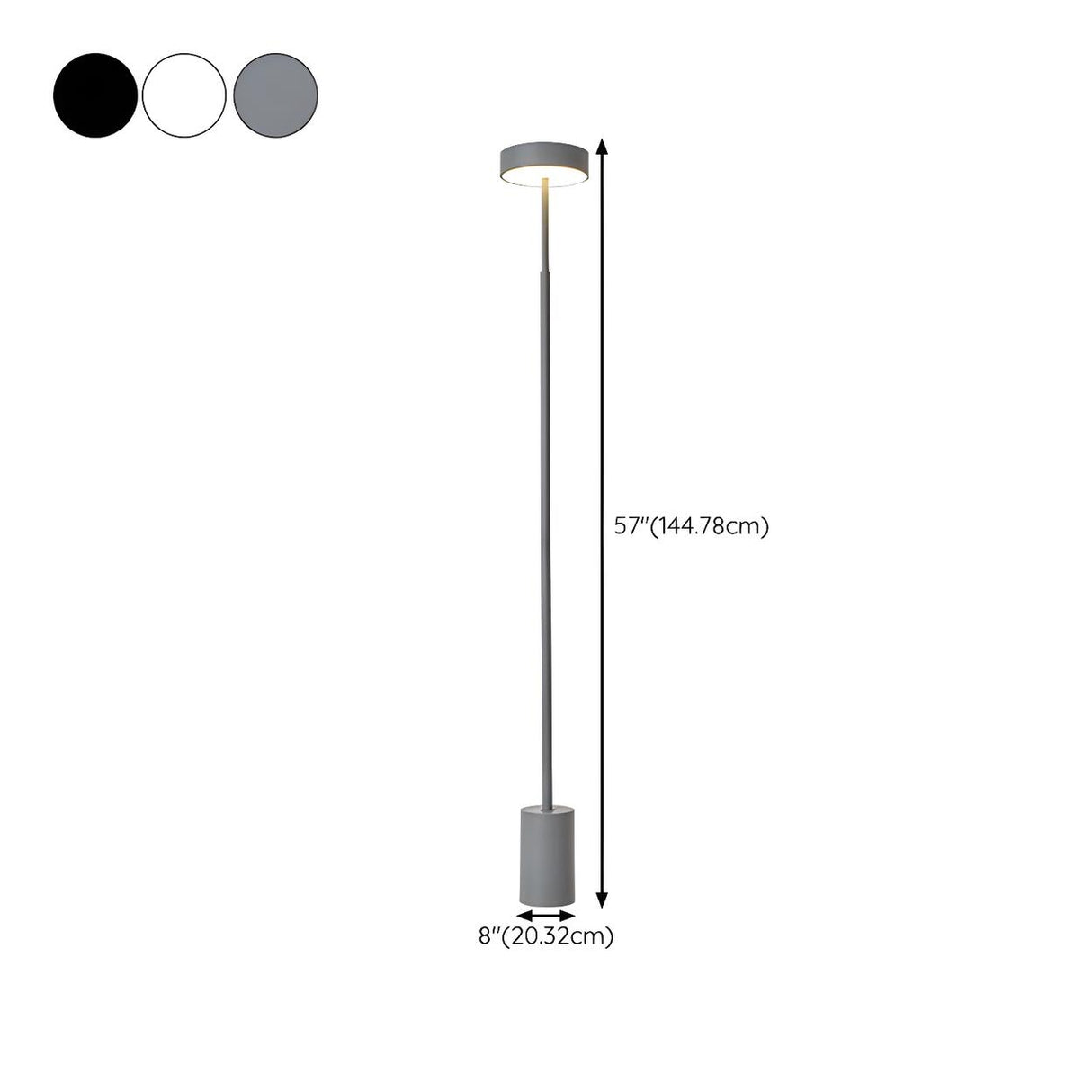 Minimalist LED Cylindrical Base Peak Floor Lamp 