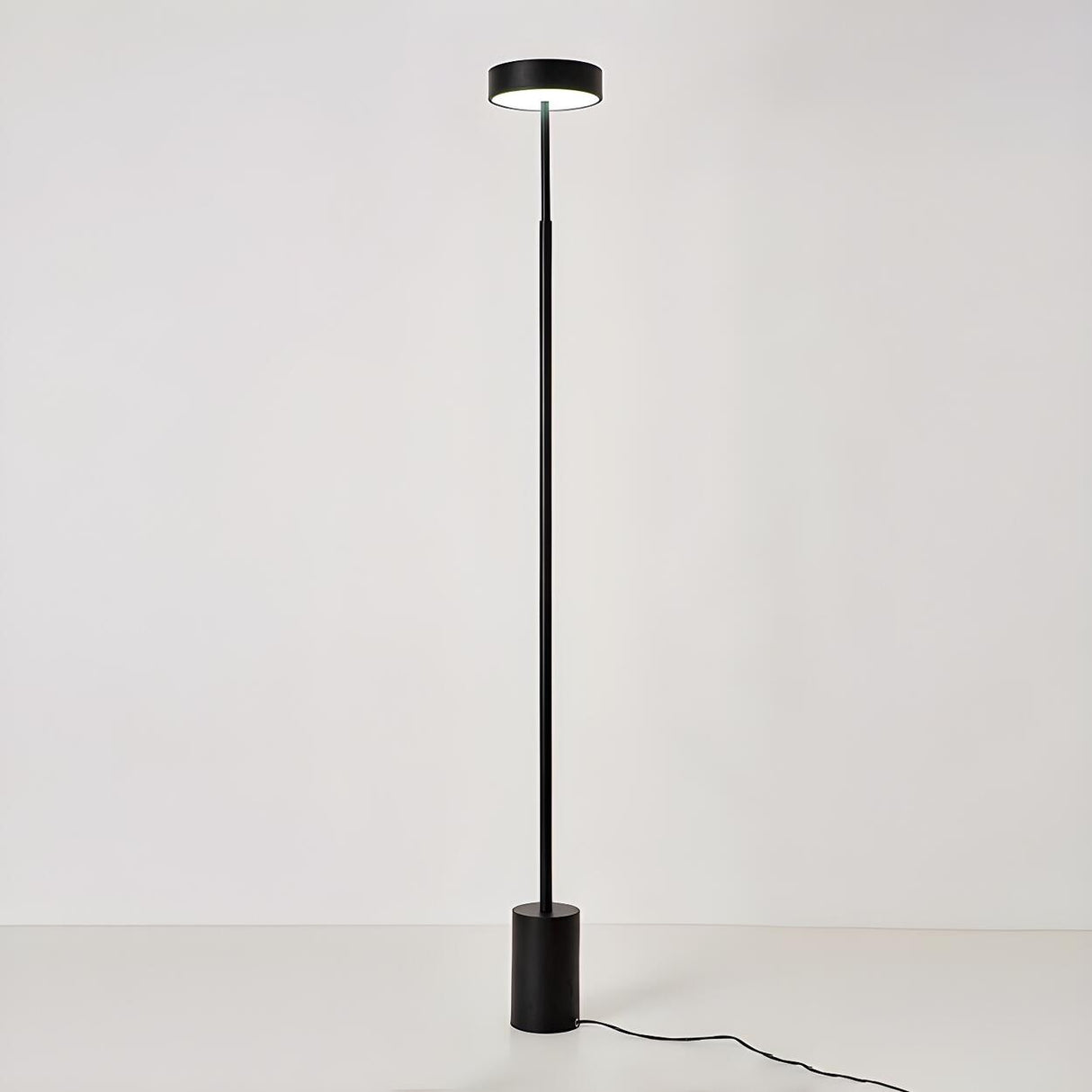 Minimalist LED Cylindrical Base Peak Floor Lamp Image - 2