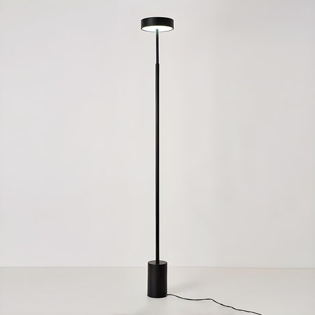 Minimalist LED Cylindrical Base Peak Floor Lamp Image - 2