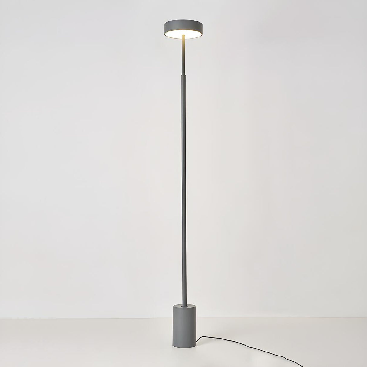 Minimalist LED Cylindrical Base Peak Floor Lamp Image - 4