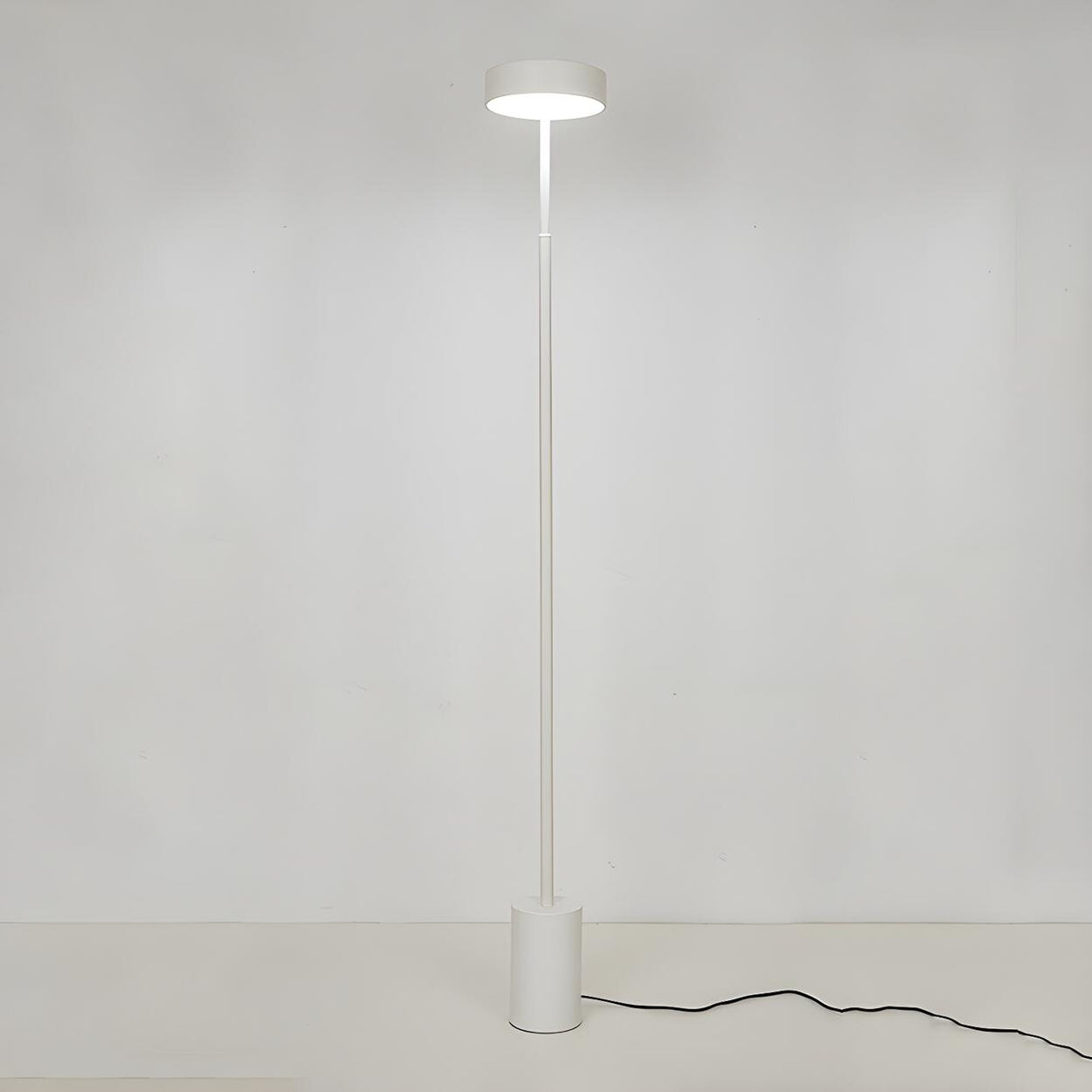 Minimalist LED Cylindrical Base Peak Floor Lamp Image - 5