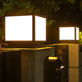 Minimalist LED Square Metal Outdoor Post Lamp Black Image - 15