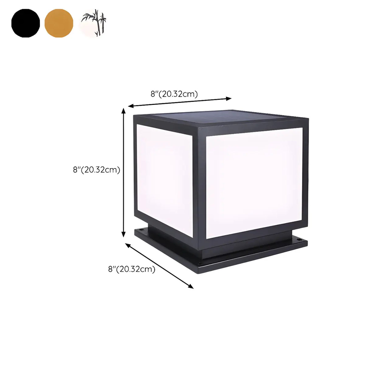 Minimalist LED Square Metal Outdoor Post Lamp Black 