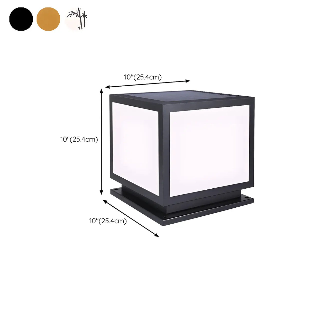 Minimalist LED Square Metal Outdoor Post Lamp Black Image - 17