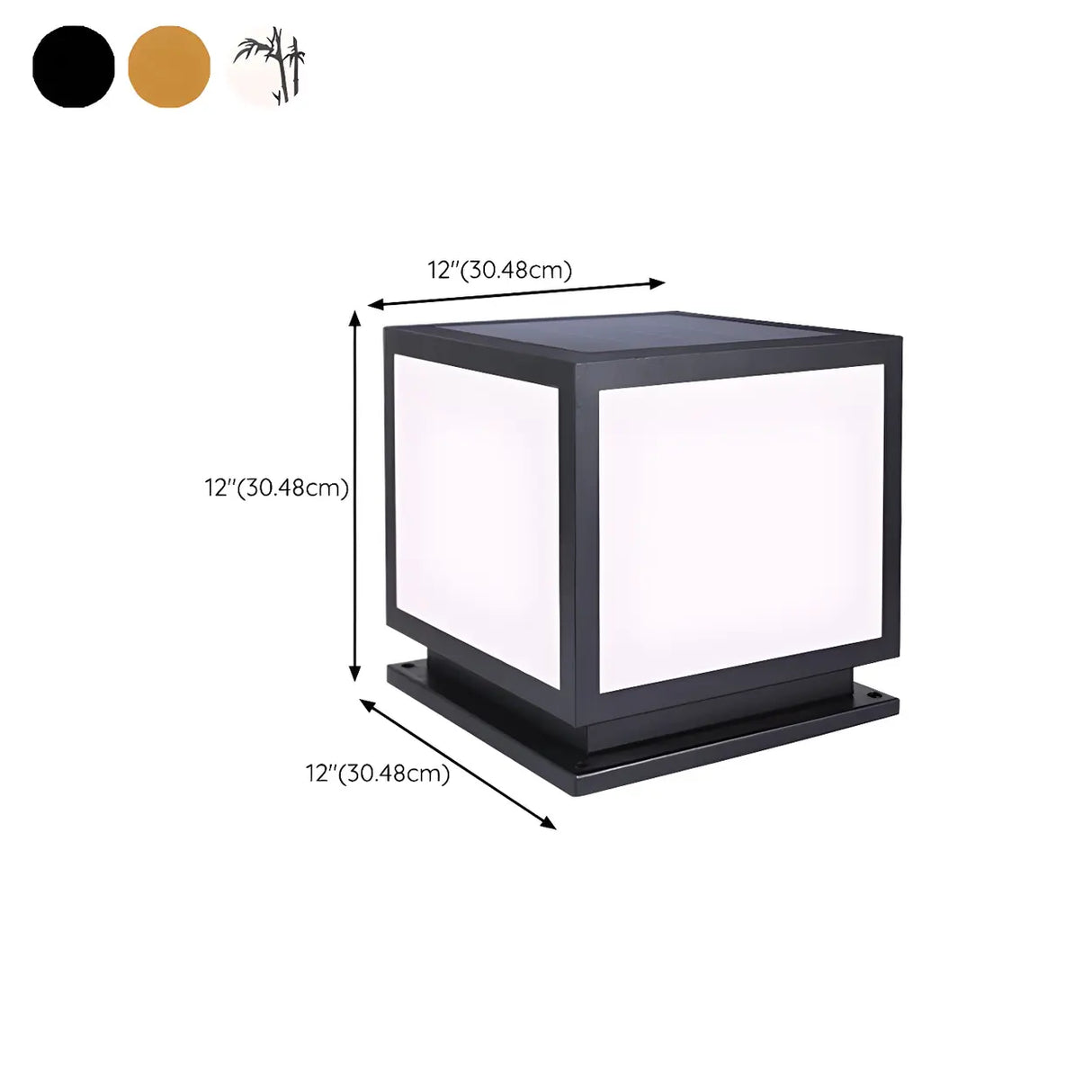 Minimalist LED Square Metal Outdoor Post Lamp Black Image - 18