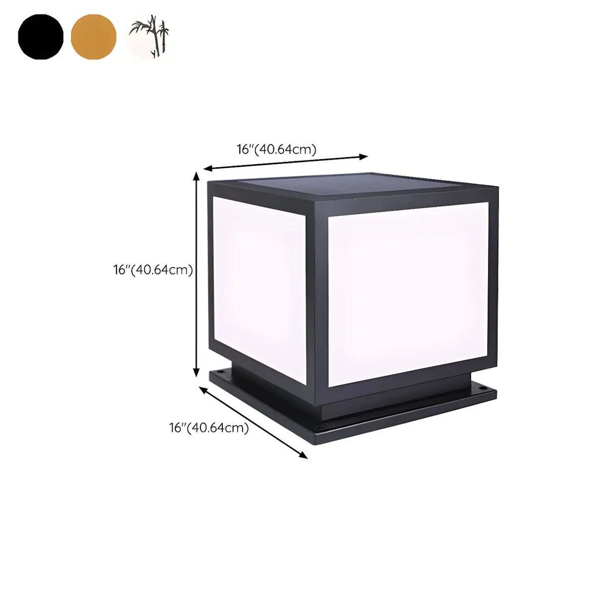 Minimalist LED Square Metal Outdoor Post Lamp Black Image - 19