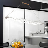 Minimalist LED Wide Acrylic Wavy Linear Pendant Chandelier Image - 1