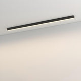 Minimalist Linear Black LED Flush Mount Ceiling Light Image - 10