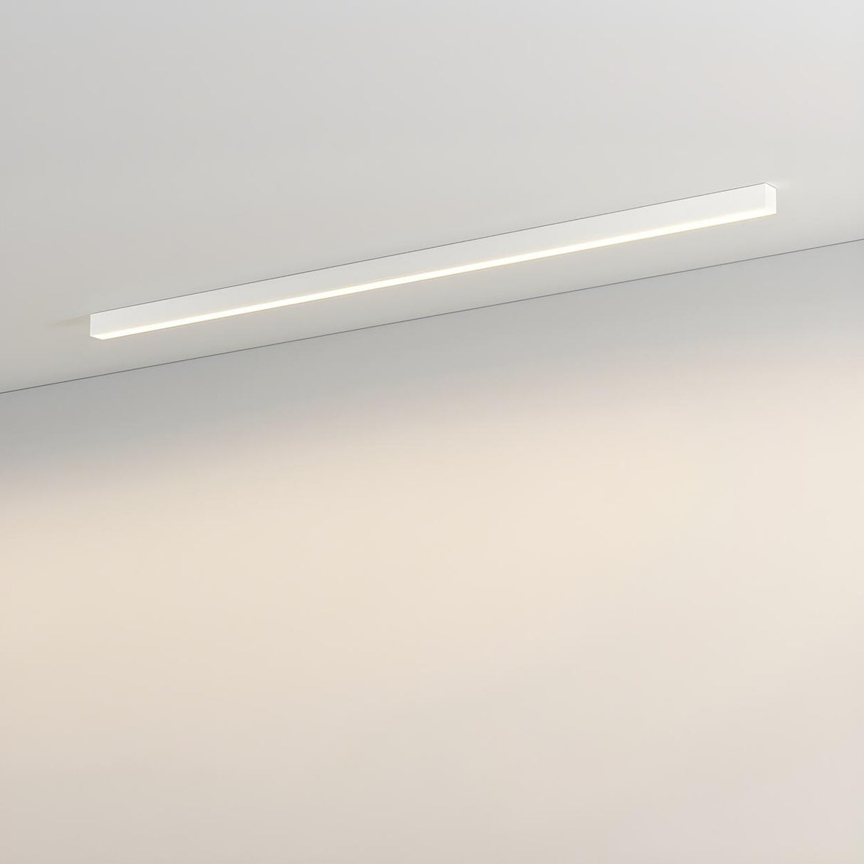 Minimalist Linear Black LED Flush Mount Ceiling Light Image - 11