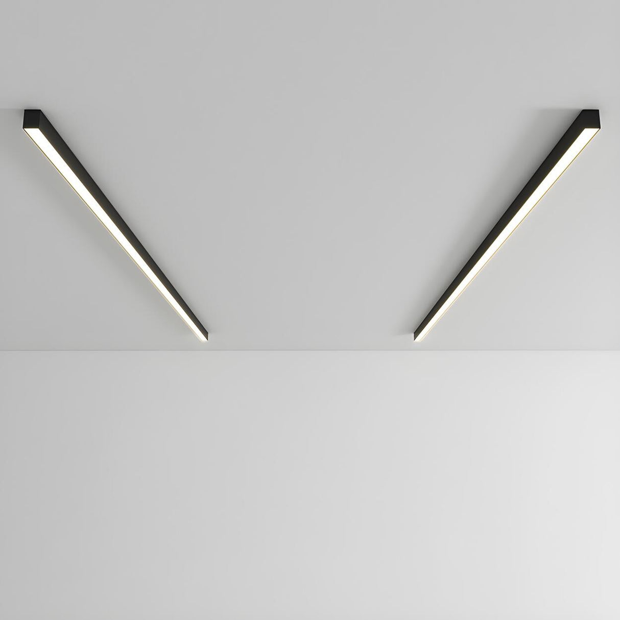 Minimalist Linear Black LED Flush Mount Ceiling Light Image - 12