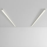 Minimalist Linear Black LED Flush Mount Ceiling Light Image - 13