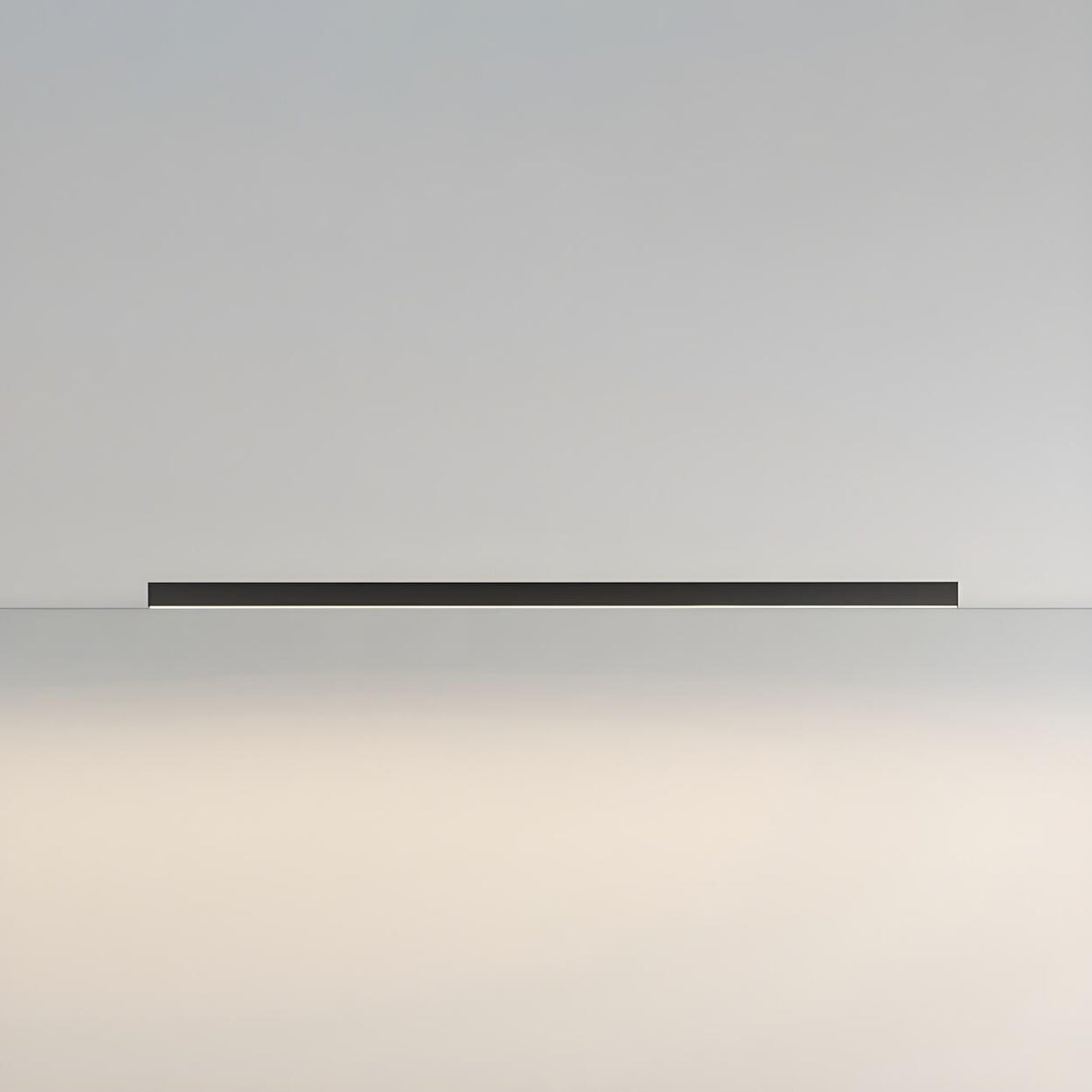 Minimalist Linear Black LED Flush Mount Ceiling Light Image - 2