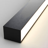 Minimalist Linear Black LED Flush Mount Ceiling Light Image - 8