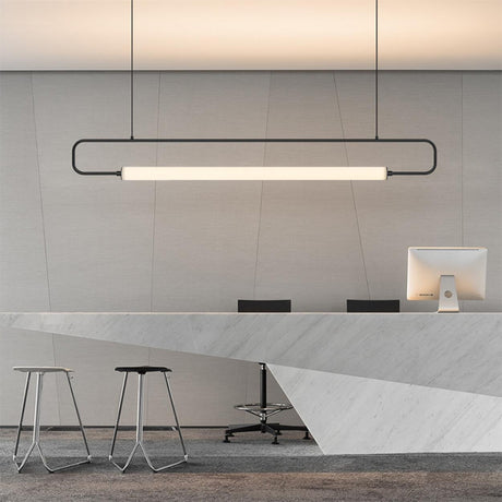 Minimalist Linear LED Island Ceiling Pendant Light Image - 1