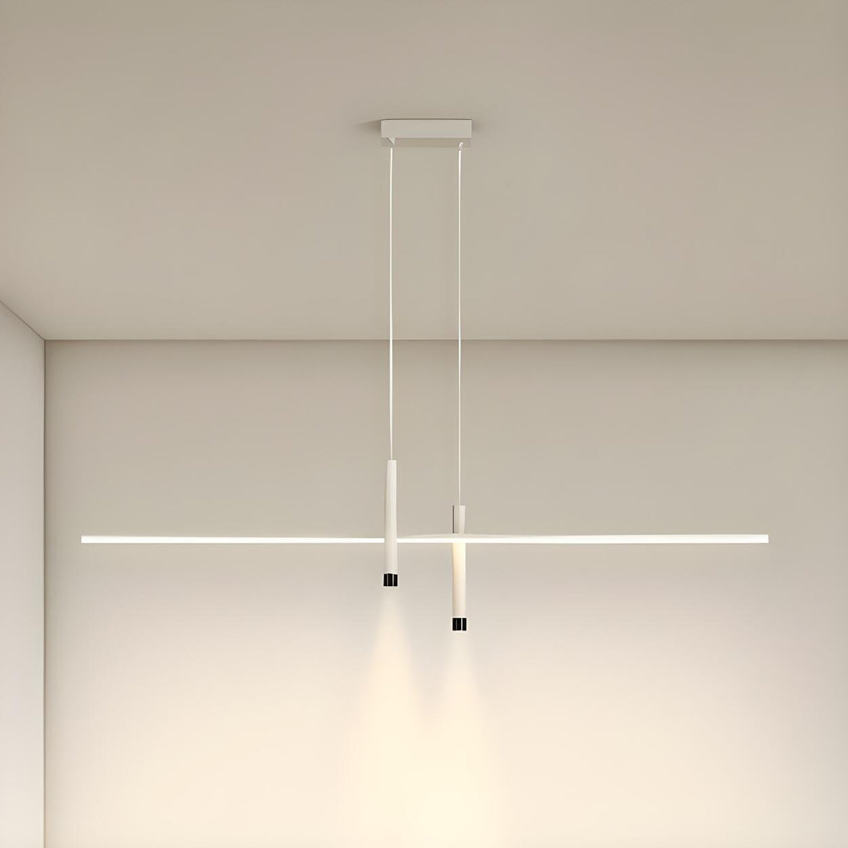 Minimalist Linear LED Metal Island Pendant Light Image - 1