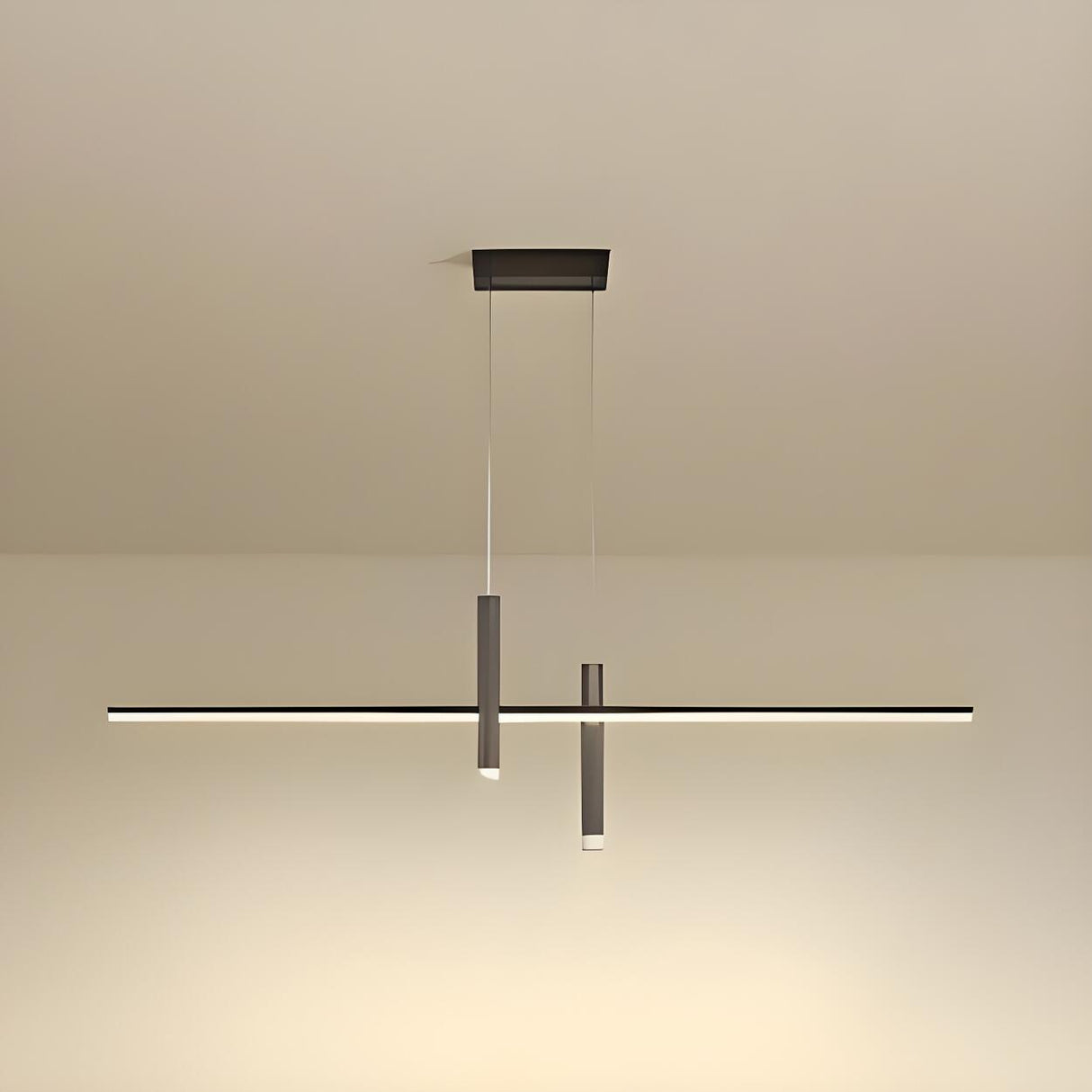 Minimalist Linear LED Metal Island Pendant Light Image - 12