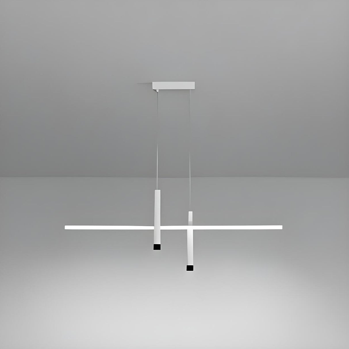 Minimalist Linear LED Metal Island Pendant Light Image - 2