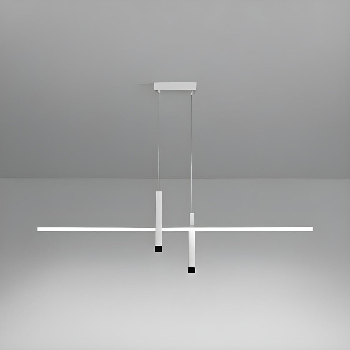 Minimalist Linear LED Metal Island Pendant Light Image - 3