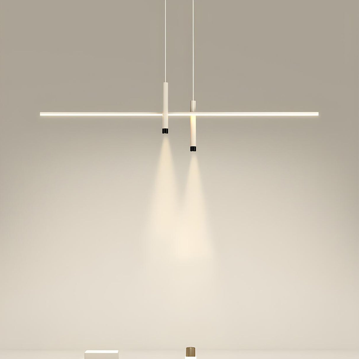 Minimalist Linear LED Metal Island Pendant Light Image - 4