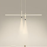 Minimalist Linear LED Metal Island Pendant Light Image - 4