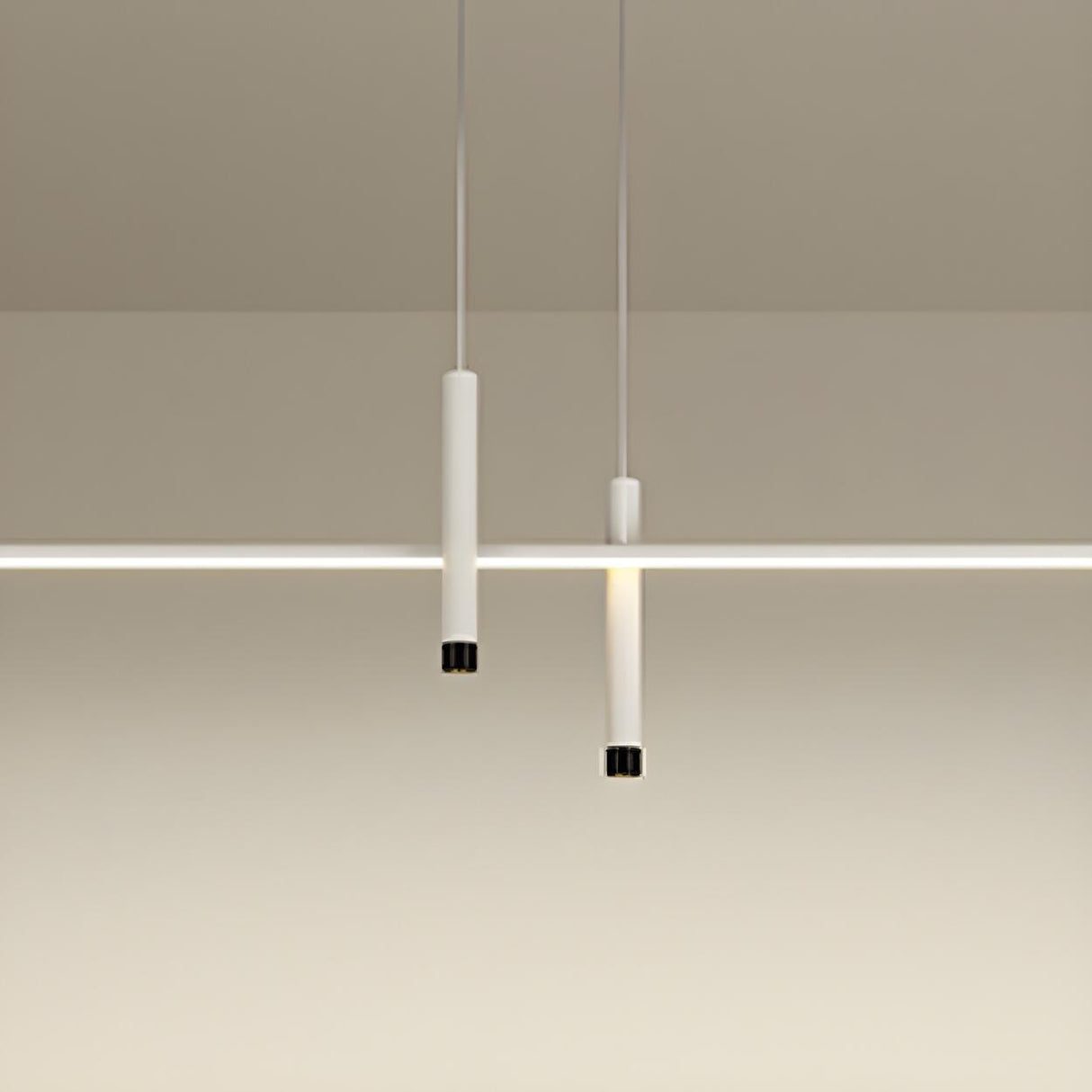 Minimalist Linear LED Metal Island Pendant Light Image - 8