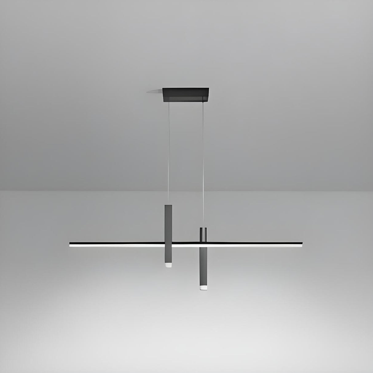 Minimalist Linear LED Metal Island Pendant Light Image - 9