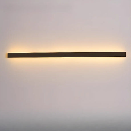 Minimalist Linear Long Outdoor LED Wall Light Black Image - 2