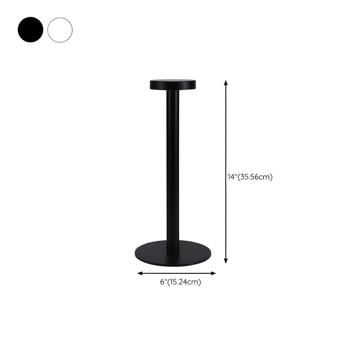 Minimalist Linear Round Base Metal Cordless Table Lamp 