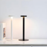 Minimalist Linear Round Base Metal Cordless Table Lamp Image - 4