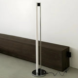 Minimalist Linear Silver Finish LED Metal Floor Lamp Image - 1